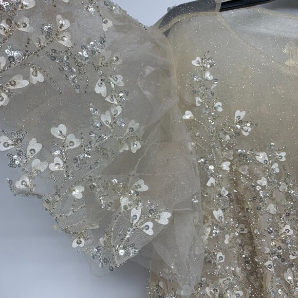 Mac Duggal Dress 20362 Embellished Flutter Sleeve Bow Waist NWT - Picture 6 of 16